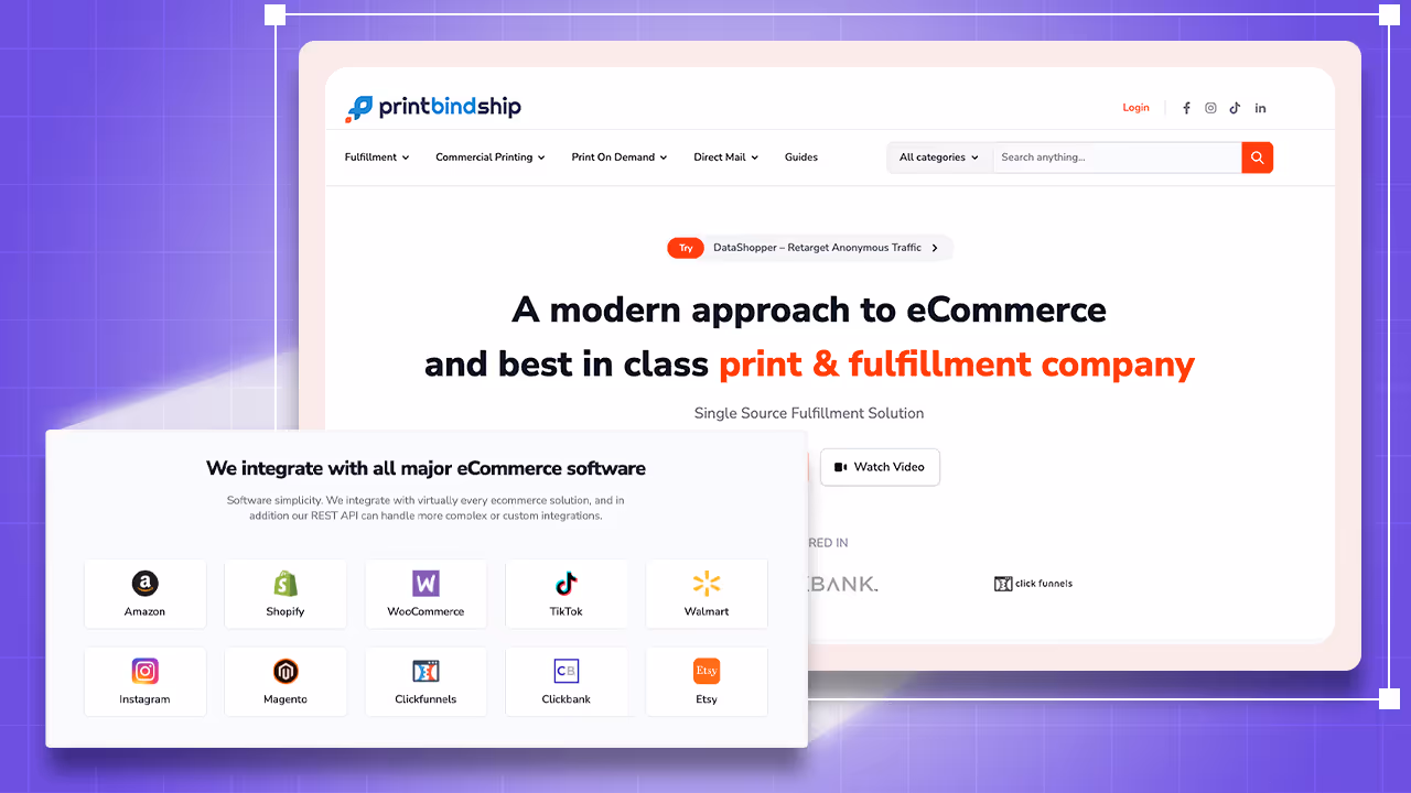 Printbindship website powered by PrintNow