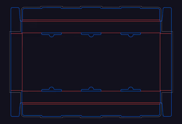 Roll length tray dieline