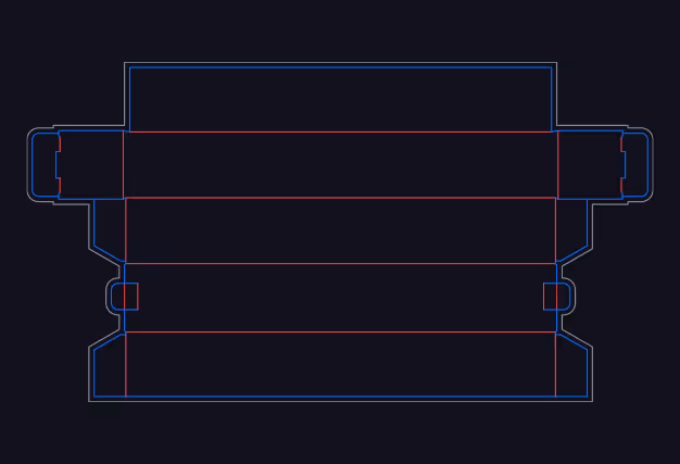 Square tube box dieline
