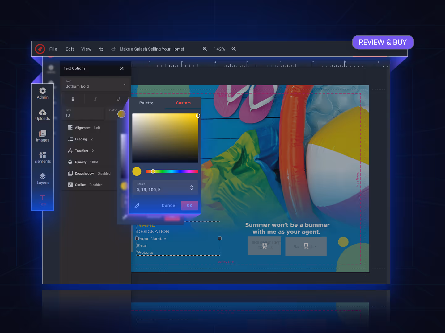 Modern color palette to guide the design of text and images