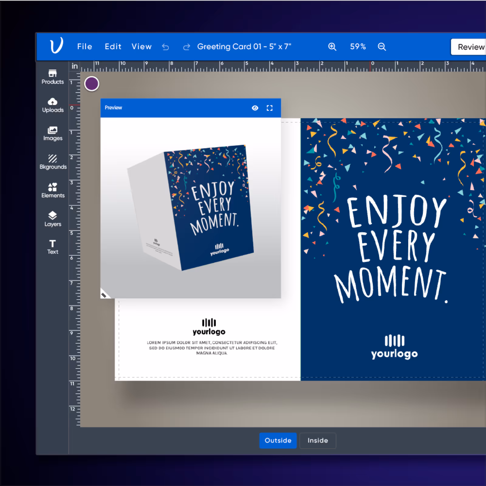 PrintNow Print Editor — online product design editor with live preview