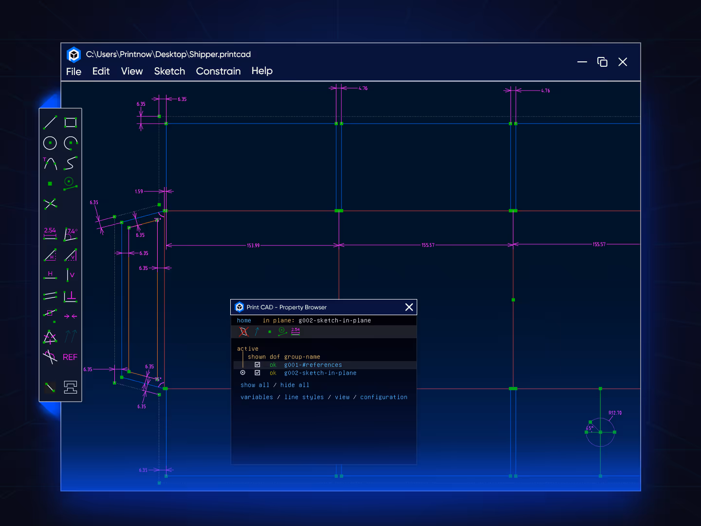 Add dimensions & other constraints to your structures