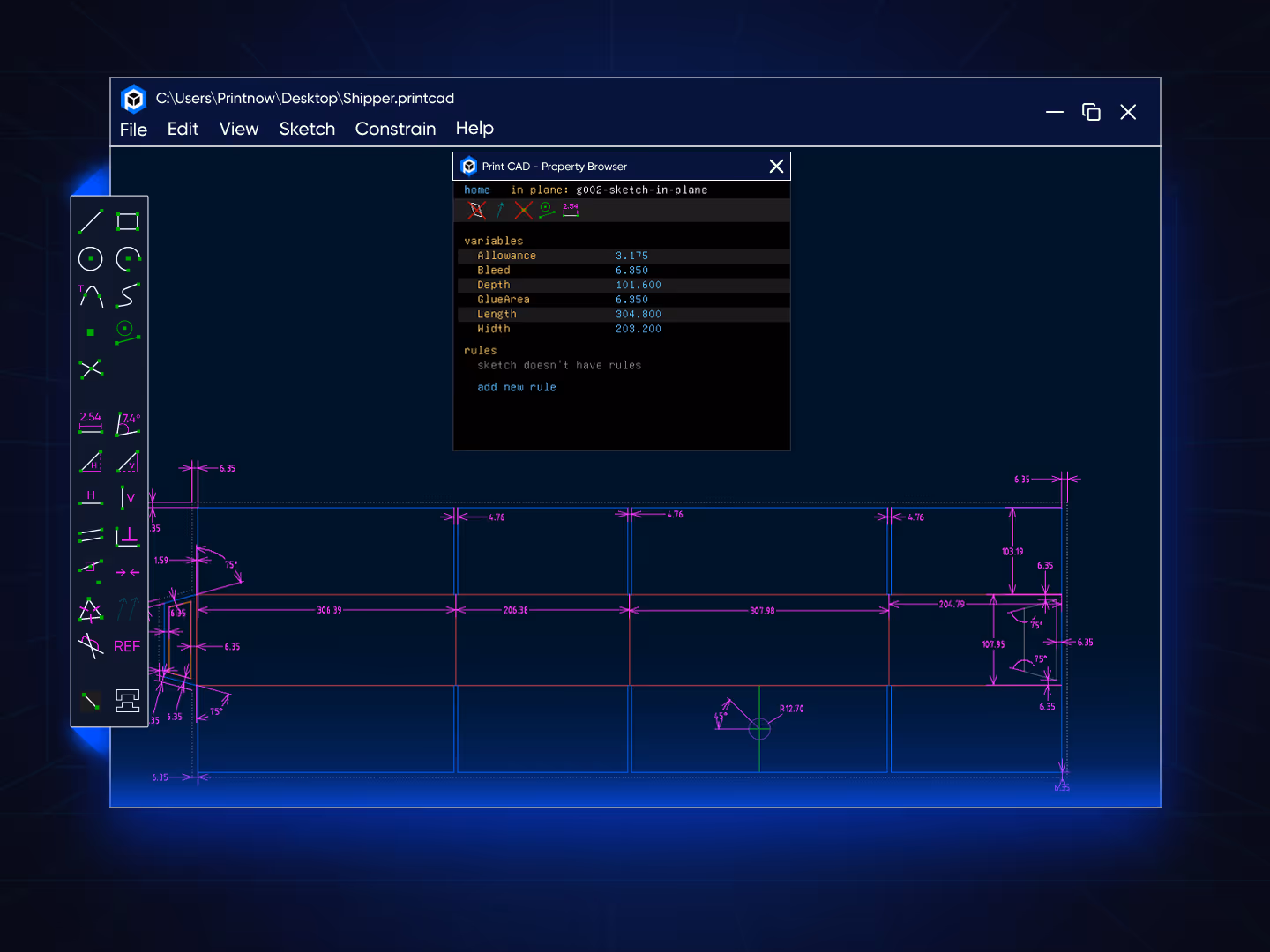 Use Print CAD’s resolver engine to test your structures