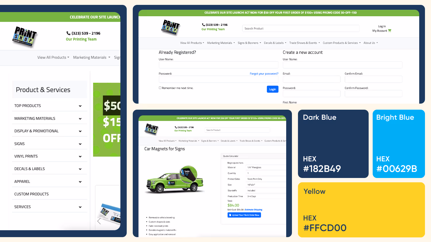 PrintNow storefront design examples