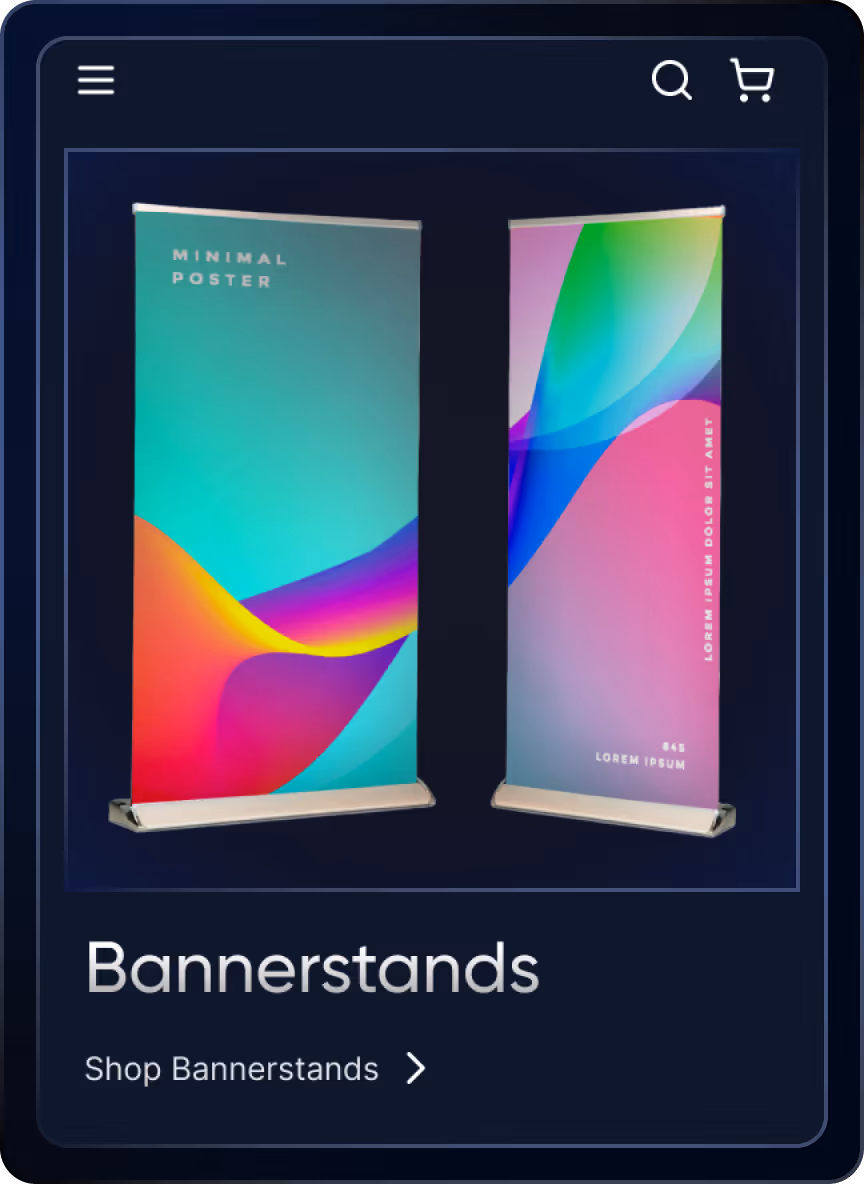 Product storefront — Bannerstands