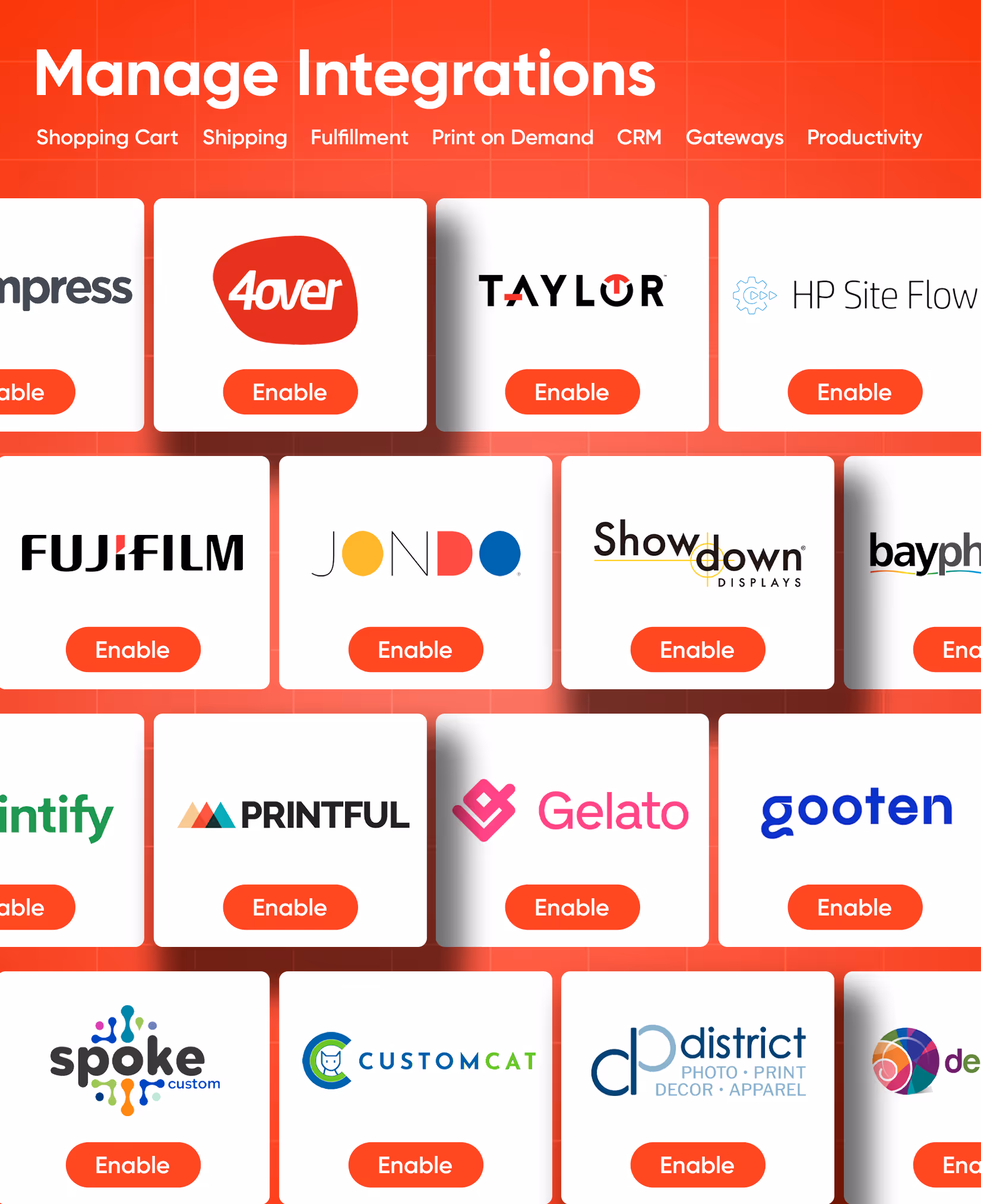 PrintNow print outsourcing workflow showing order routing to trade printer fulfillment partners