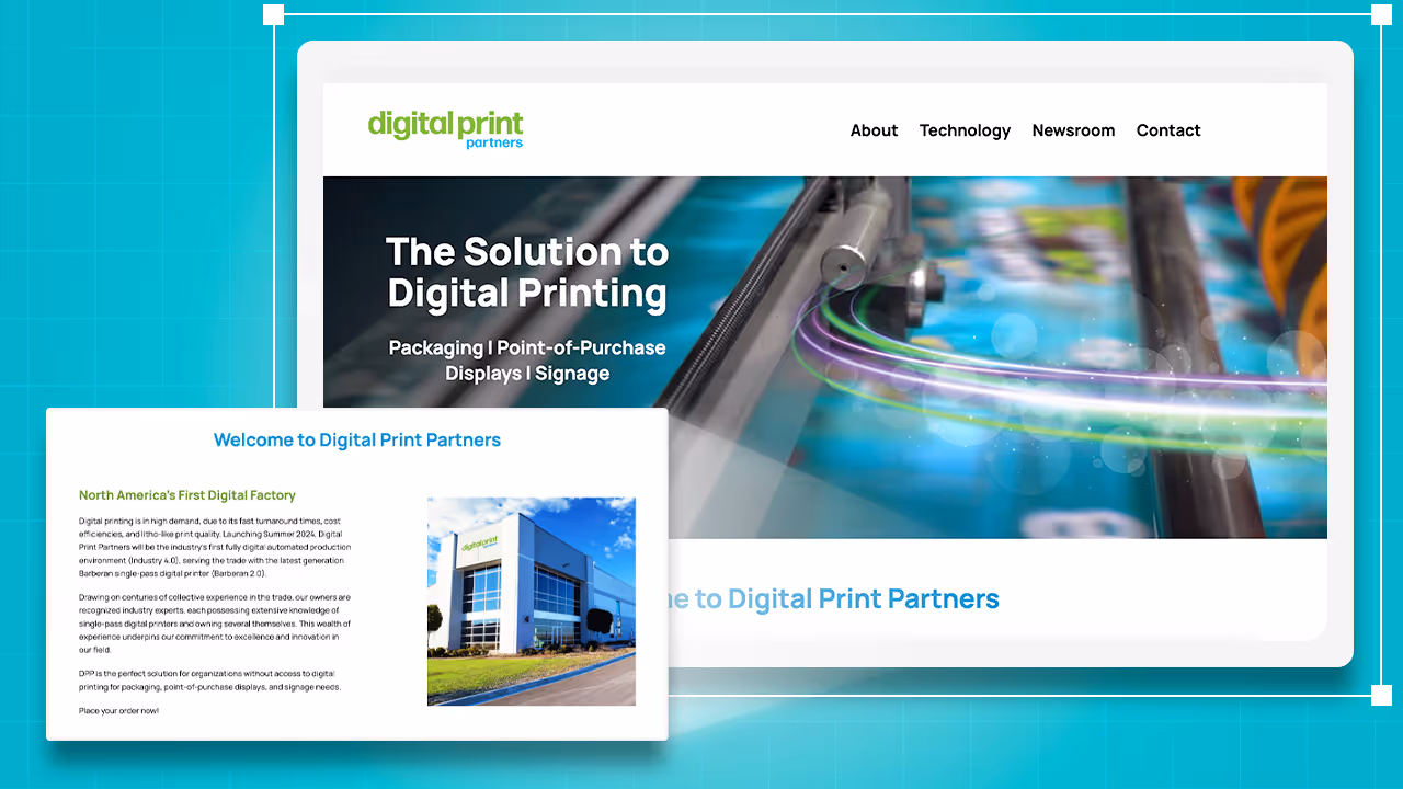Digital Print Partners website powered by PrintNow