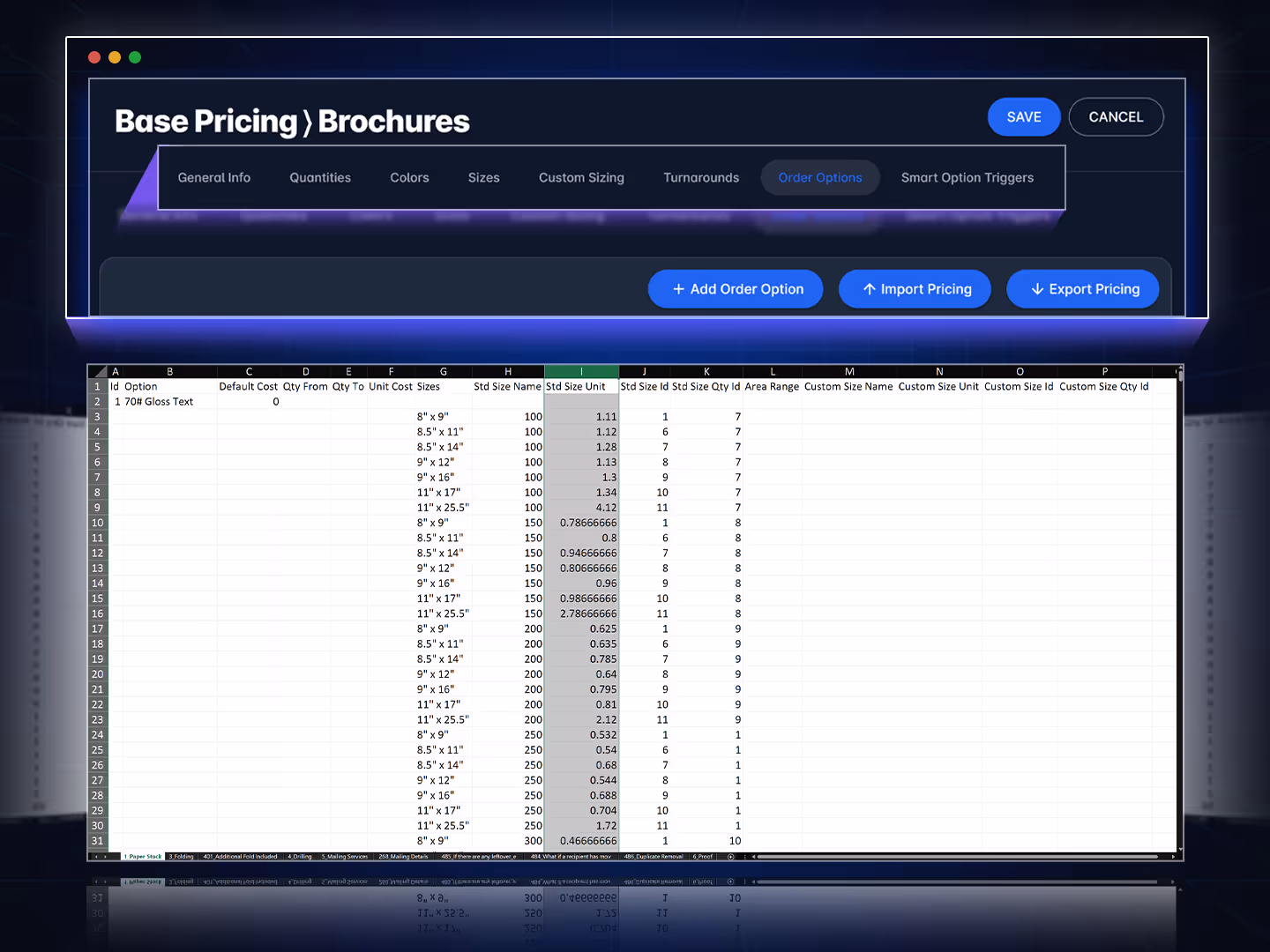 Easily export and import your pricing in Excel