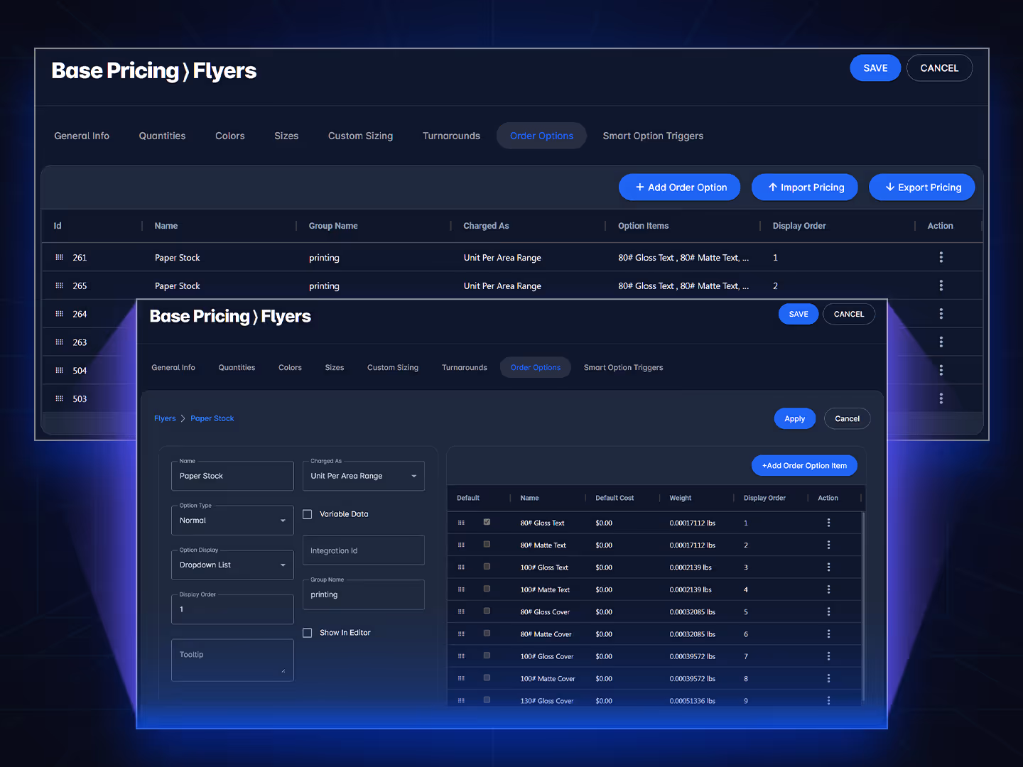 Configure a pricing engine for each unique product category